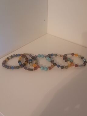 Multicolor Beaded Stretch Bracelet Stack for Women